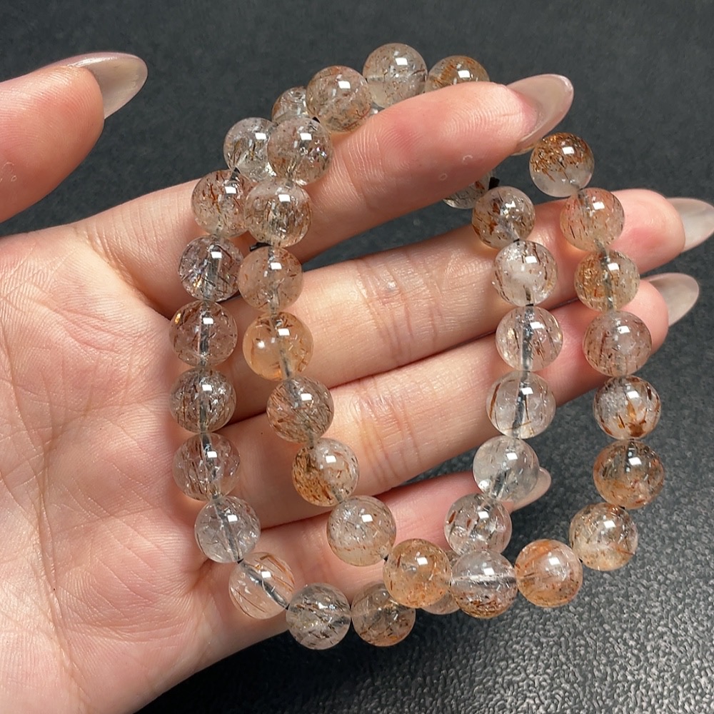 C34066600 Crystal Bracelet with Visible Organic Inclusions, Total Weight Approx. 44.3g, Sell as a Lot