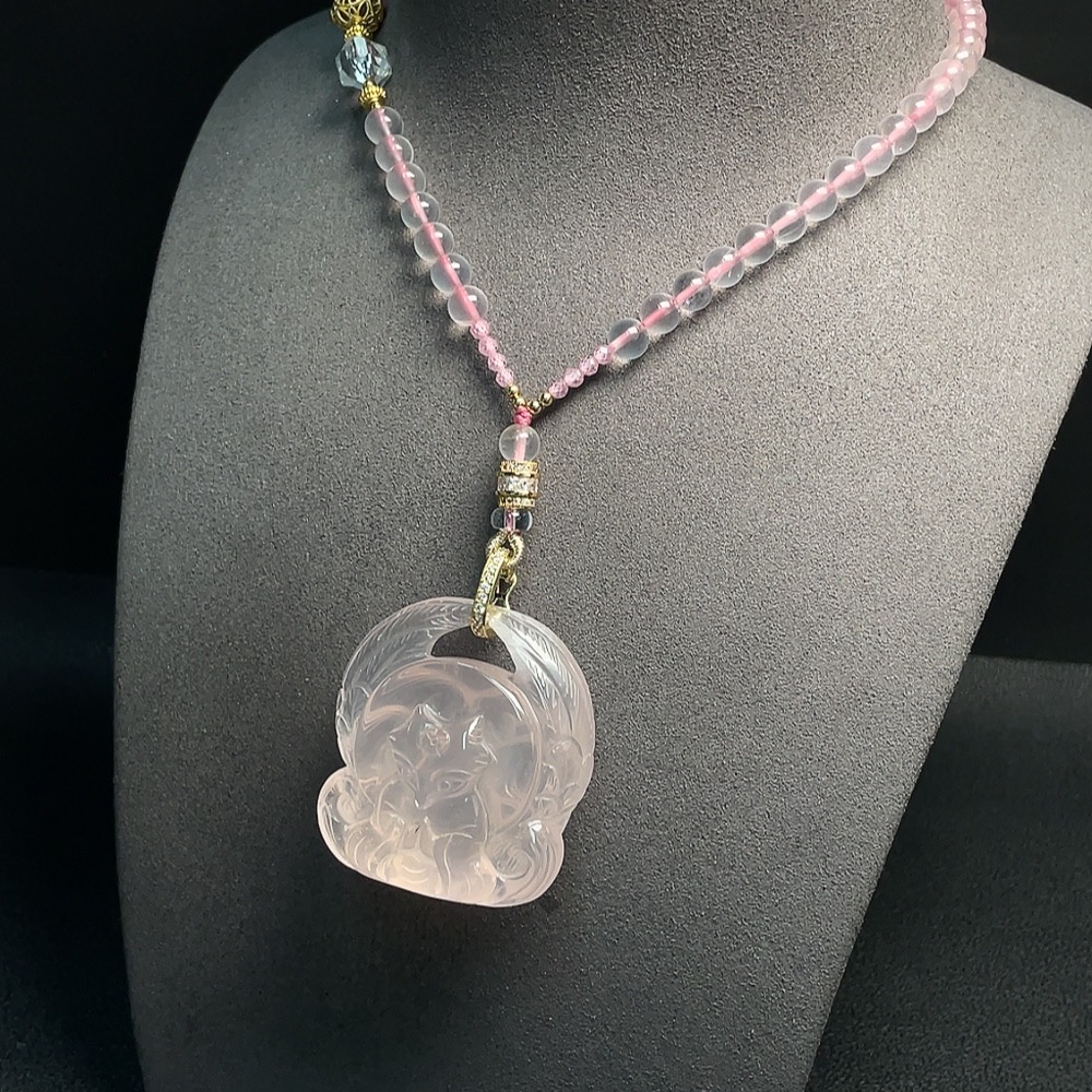 C33852965 Crystal Pendant Non-Gold, Consider Non-Natural Accent Stones, Total Weight Approx. 97.58g, Including Chain