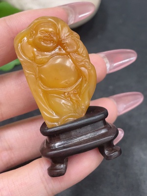 H33896653 Shoushan Stone Tian Huang Ornament - Buddha Figure - Total Weight Approx. 17.4g