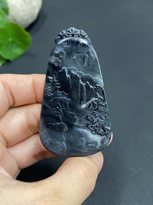 H19143105 Hetian Jade Pendant, Landscape Plaque, Total Weight Approx. 39.3g