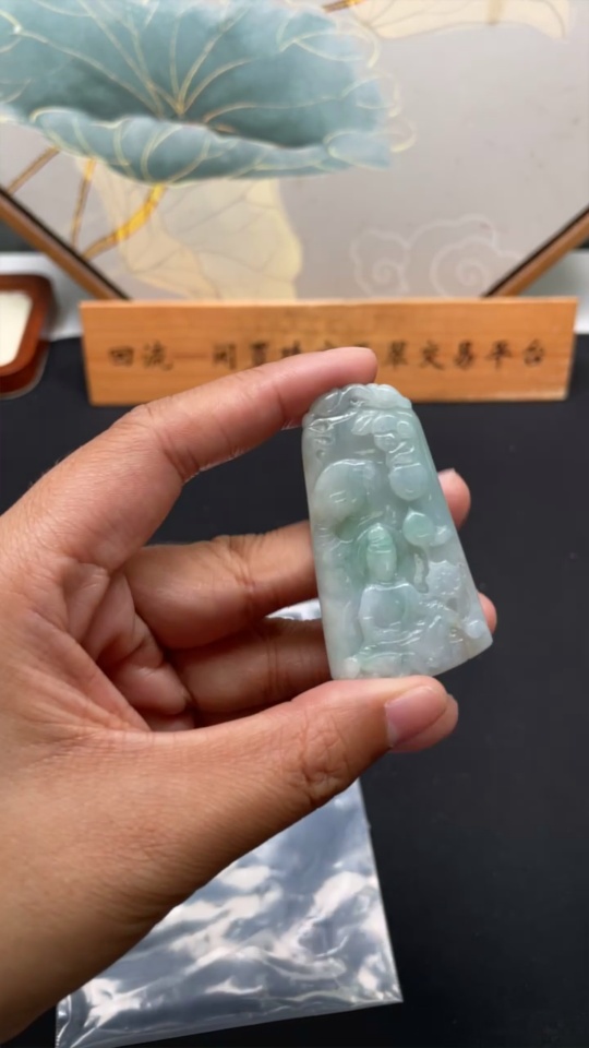 F35089883 Jadeite Samantabhadra Bodhisattva Pendant, Total Weight Approximately 21.14g