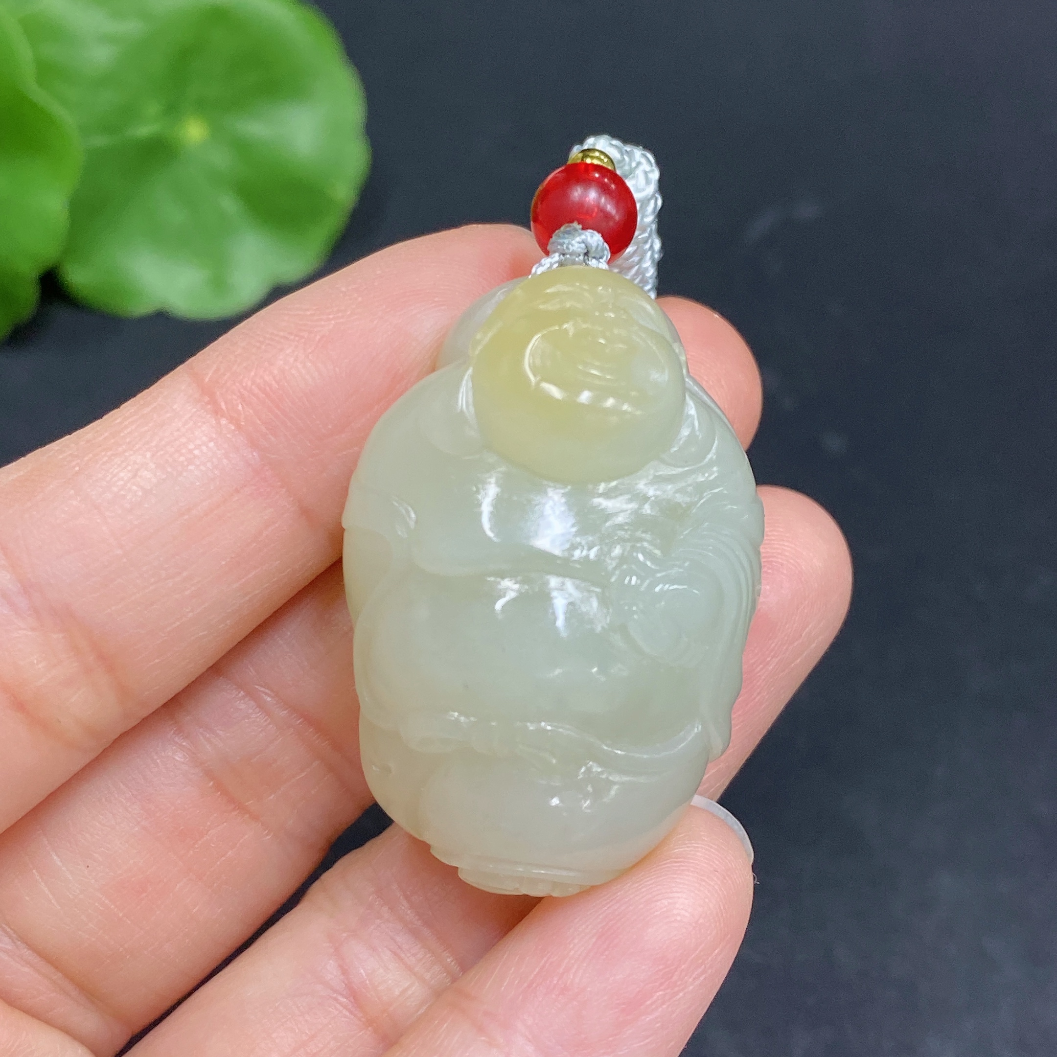 H31666738 Hetian Jade Pendant Buddha Total Weight Approx. (with rope) 22.9g