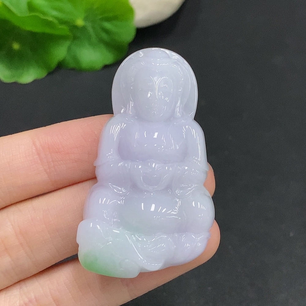 F34077428 Jadeite Guanyin Pendant Total Weight Approx. 22.1g