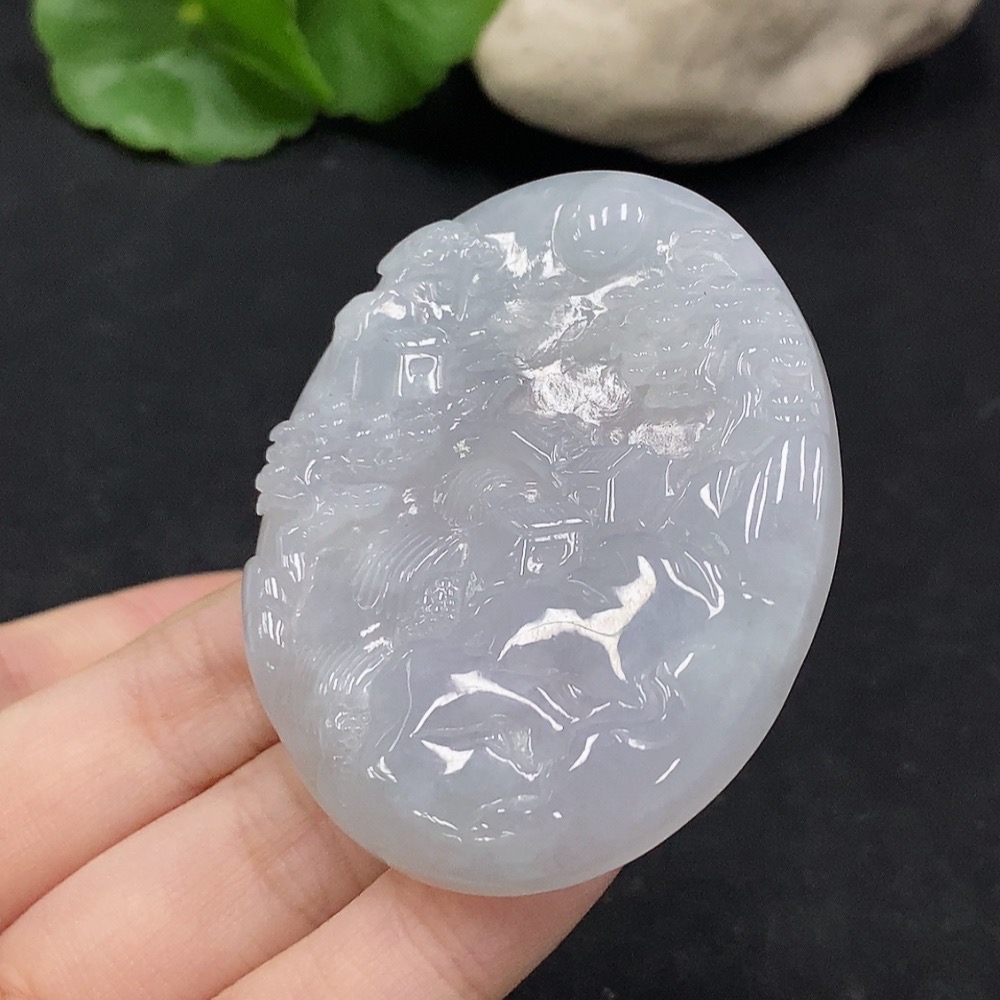 F35089938 Jadeite Landscape Pendant Total Weight Approximately 35.88g