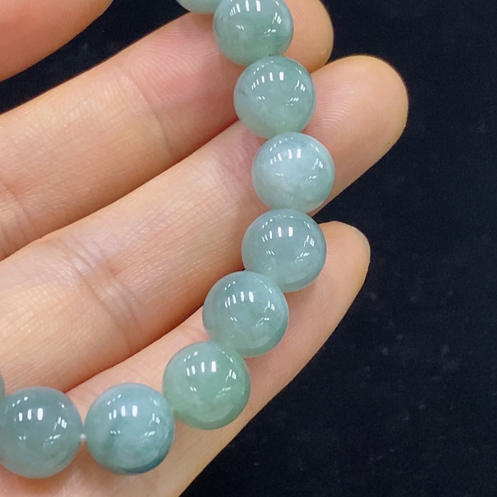 F35135428 Jadeite Bracelet Card 8.6mm Non-Gold Total Weight Approx. 23.64g