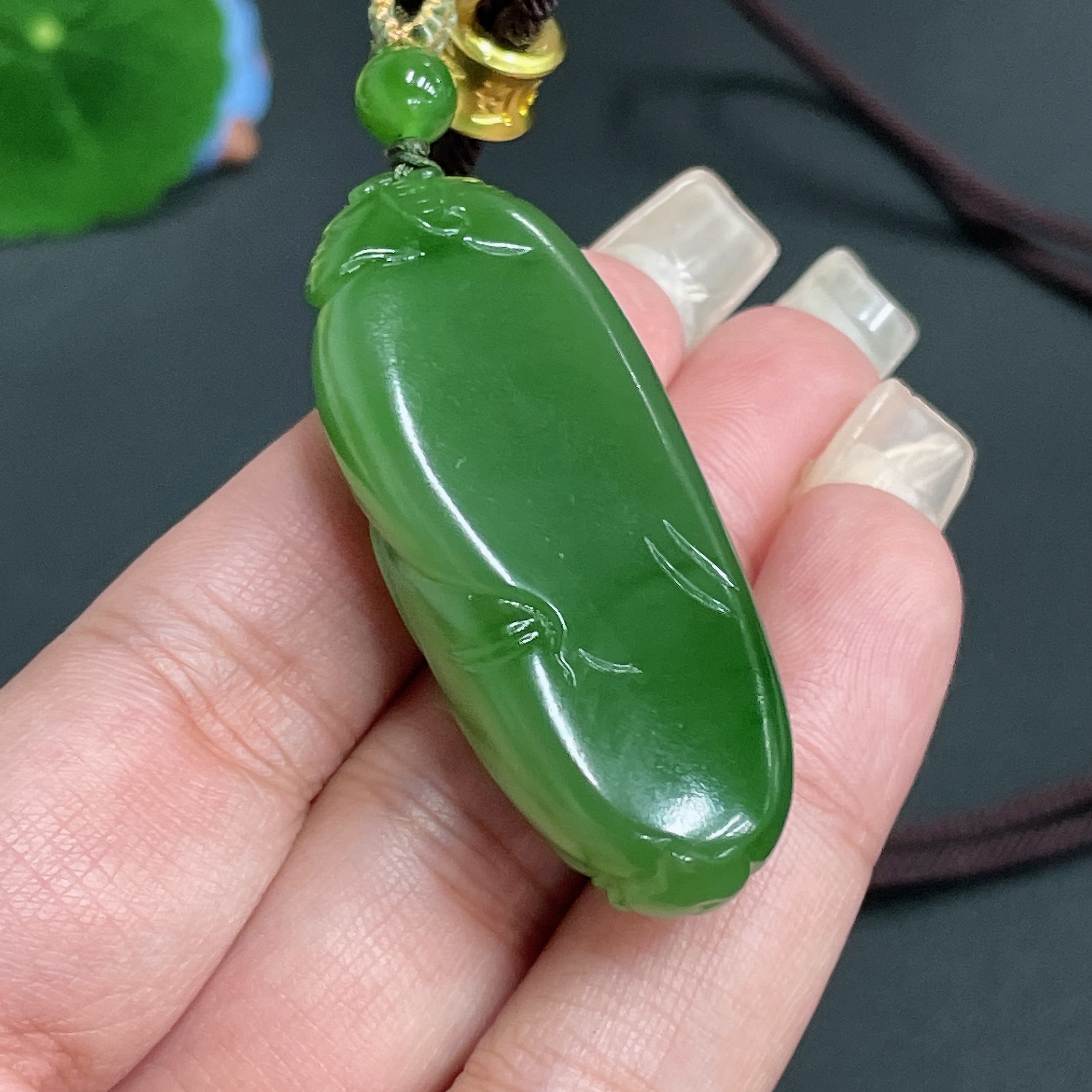 H22550116 Hetian Jade Pendant    Buddha    Total weight (with rope) approx. 29.7g