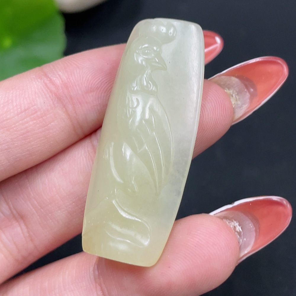 H34027528 Hetian Jade Pendant Rooster Total Weight About 7.2g