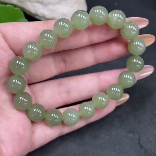 H32776930 Hetian Jade Bracelet, Approx. 9.9mm, Total Weight Approx. 29.6g