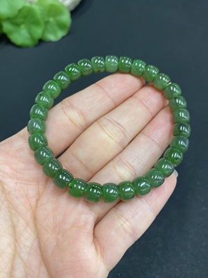 H34987148 Hetian Jade Bracelet, Approx. 6.8mm Beads, Total Weight Approx. 16.1g