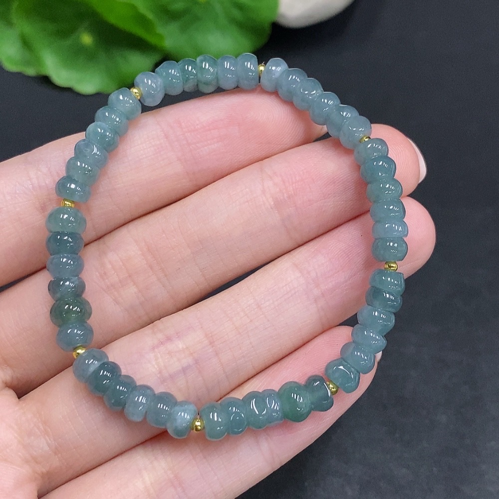 F34002938 Jadeite Bracelet Non-Gold Inlaid Total Weight Approx. 9.7g Size About 5.3mm