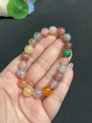 H33932226 Yanyuan Agate Bracelet, approx. 9.4mm, total weight approx. 25.6g, with stone impurities