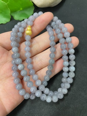 H46574642 和田玉珠链 卡5.8mm左右  非金   货品总重约35.5g