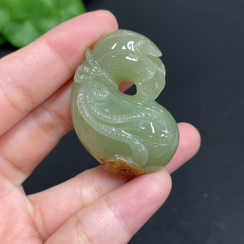 H34072435 Hetian Jade Pendant - Lucky Bag, total weight approx. 28.1g, undetermined skin color origin