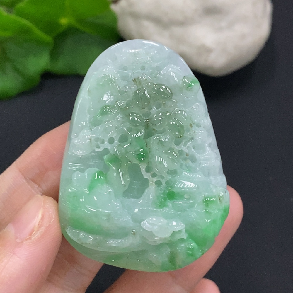 F34070798 Jadeite Pendant Landscape Total Weight Approx. 43.81g