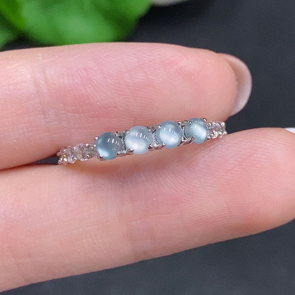 F34962965 Jadeite Inlaid Ring Non-Gold Size 17 Total Weight Approx. 1.8g