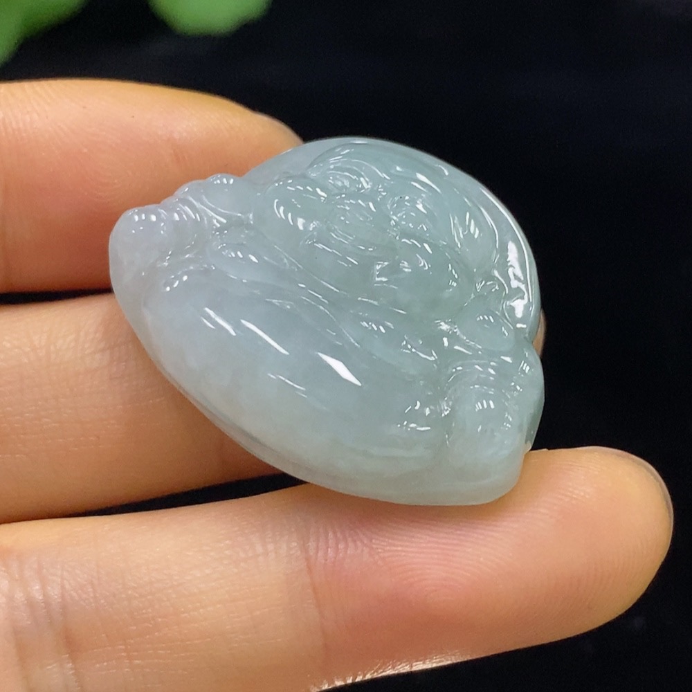 F34024708 Jadeite Buddha Pendant Total Weight Approx. 15.57g