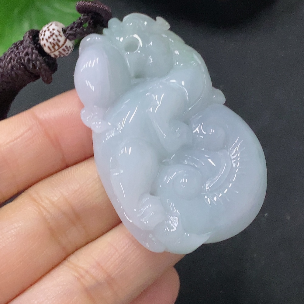 F35141205 Jadeite Pendant Pixiu Total Weight Approx. 31.95g (including rope)