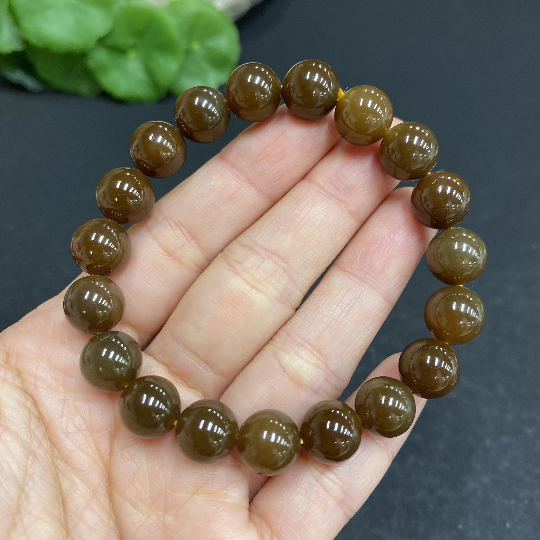 H33902730 Hetian Jade Bracelet Approx. 9.5mm Total Weight Approx. 26.8g