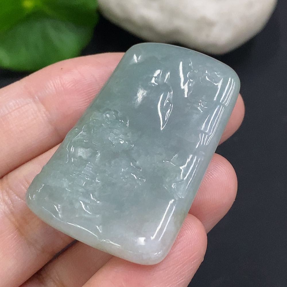 F34070400 Jadeite Landscape Pendant, Total Weight Approx. 12.8g