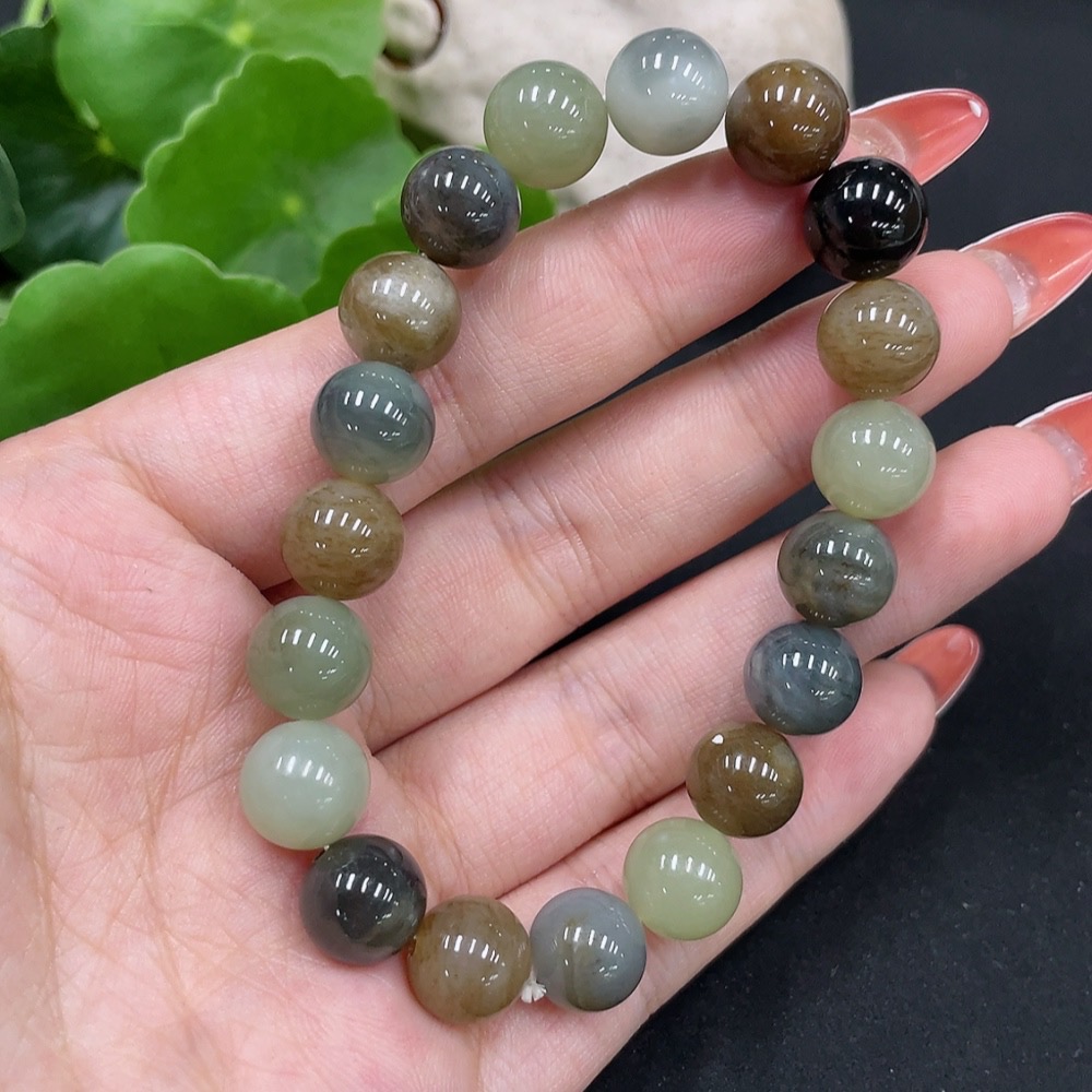 H34017219 Hetian Jade Bracelet Approx. 9.8mm Total Weight Approx. 29.2g