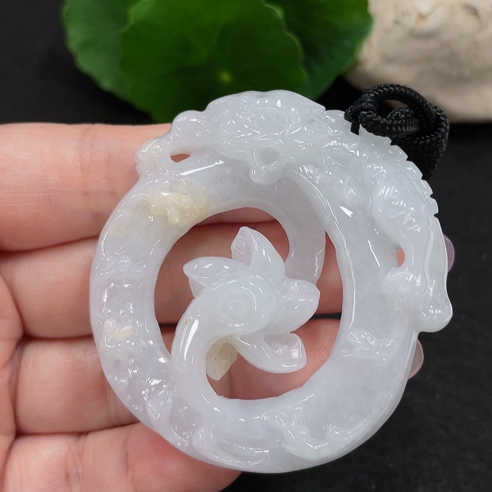 F34966148 Jadeite Pendant Total Weight Approx. 38.8g (including rope weight)