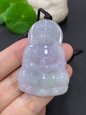 F43162306 翡翠观音挂件 货品含绳总重约18.3克
