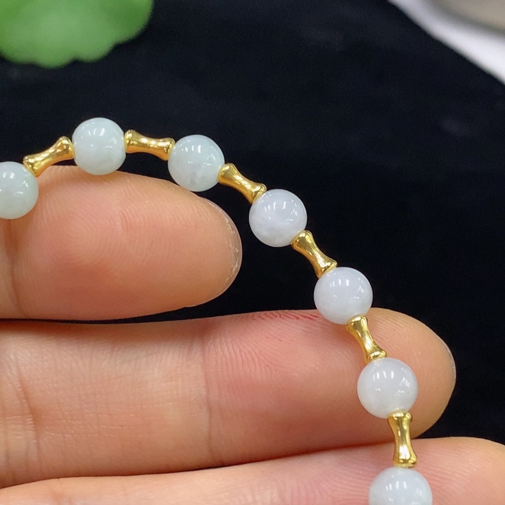 F31586670 Jadeite Bracelet Approx. 5.5mm Total Weight Approx. 5.06g 18k