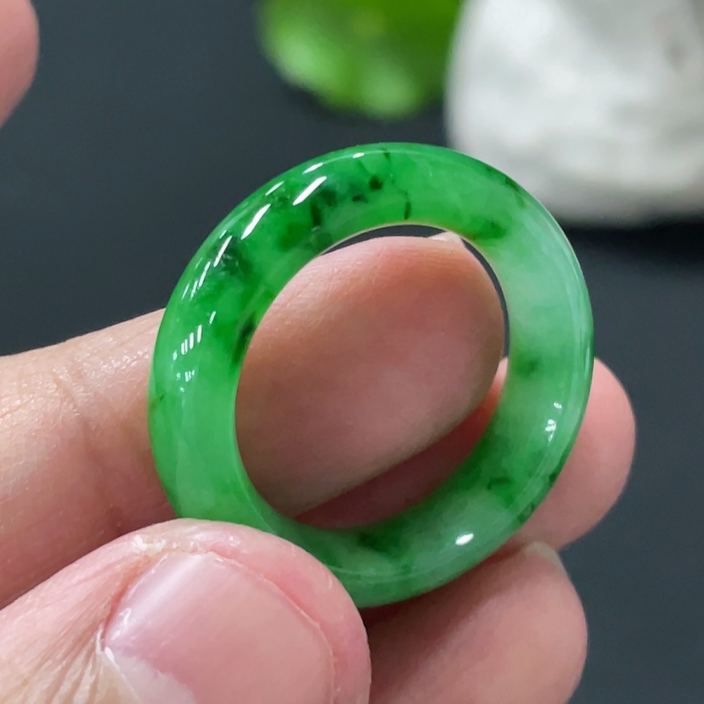 F29432132 Jadeite Ring Size 18 Total Weight Approx. 4.8g with Other Mineral Components