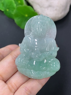 F41906948 翡翠观音挂件 货品总重约24.6g