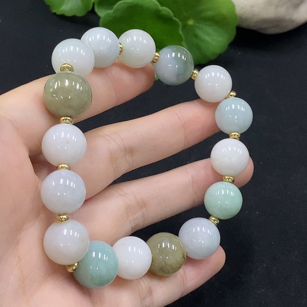 F34028598 Jadeite Bracelet Approx. 12/13mm Non-Gold-Inlaid Total Weight Approx. 56.38g