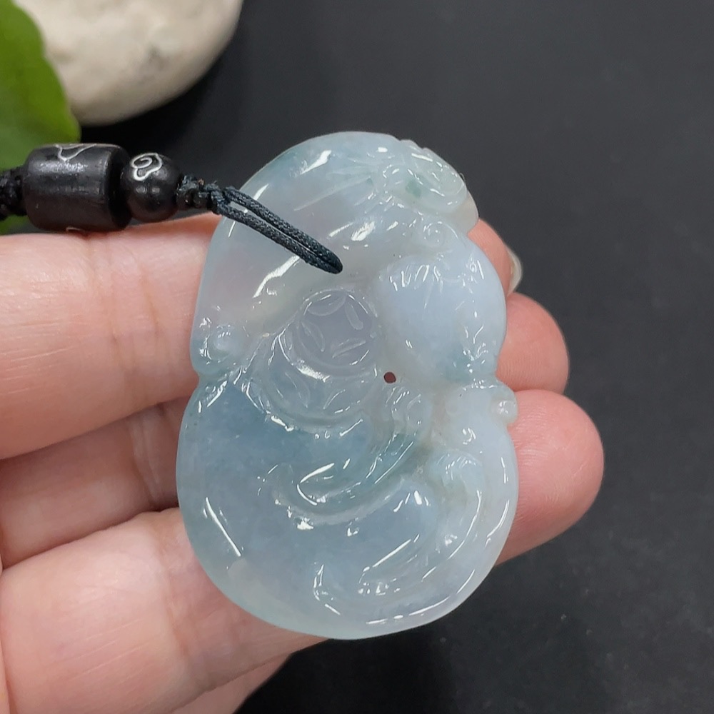 F21330544 Jadeite Fu Shou Pendant