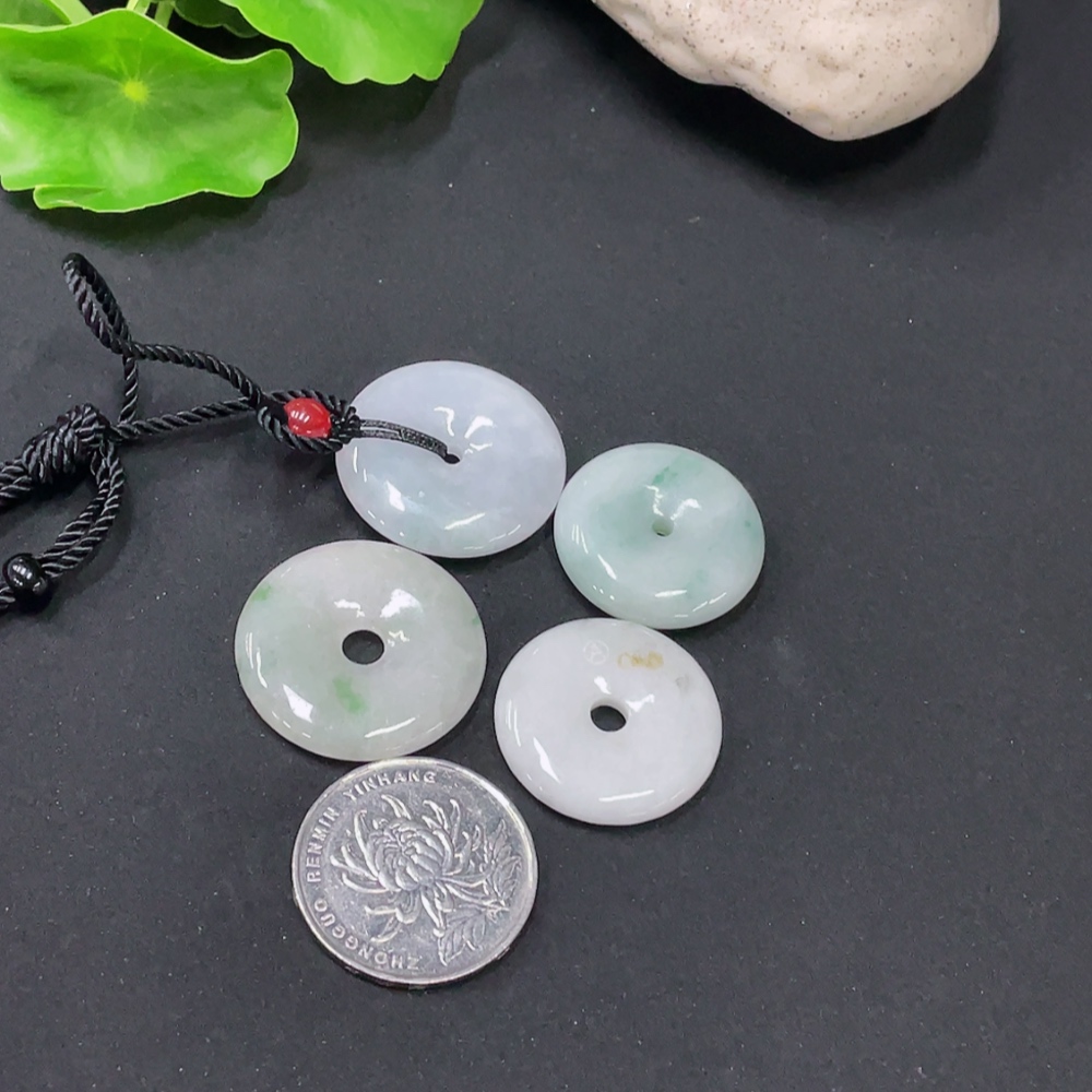 F31691362 Jadeite Peace Pendant with Non-A Grade Beads