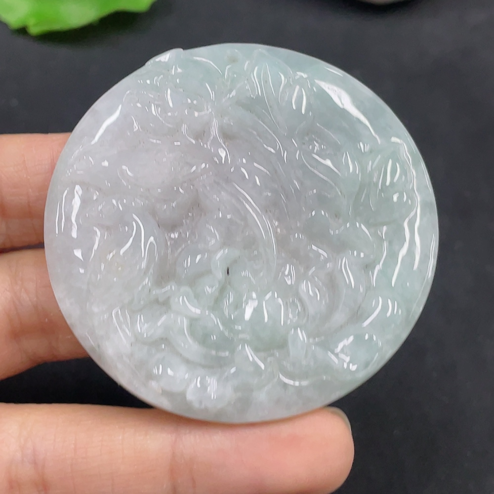 F30499774 Jadeite Pendant, Blossom of Wealth and Honor, Total Weight Approx. 28.87g