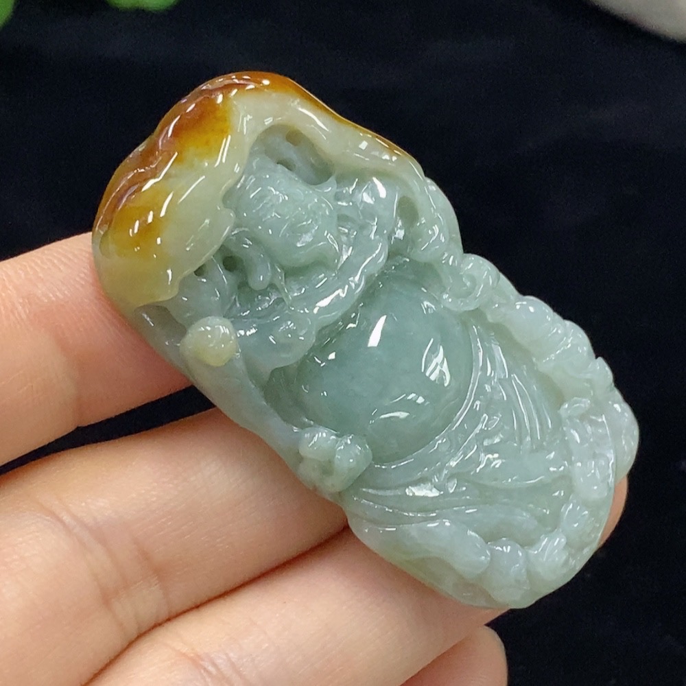 F30530649 Jadeite God of Wealth Pendant