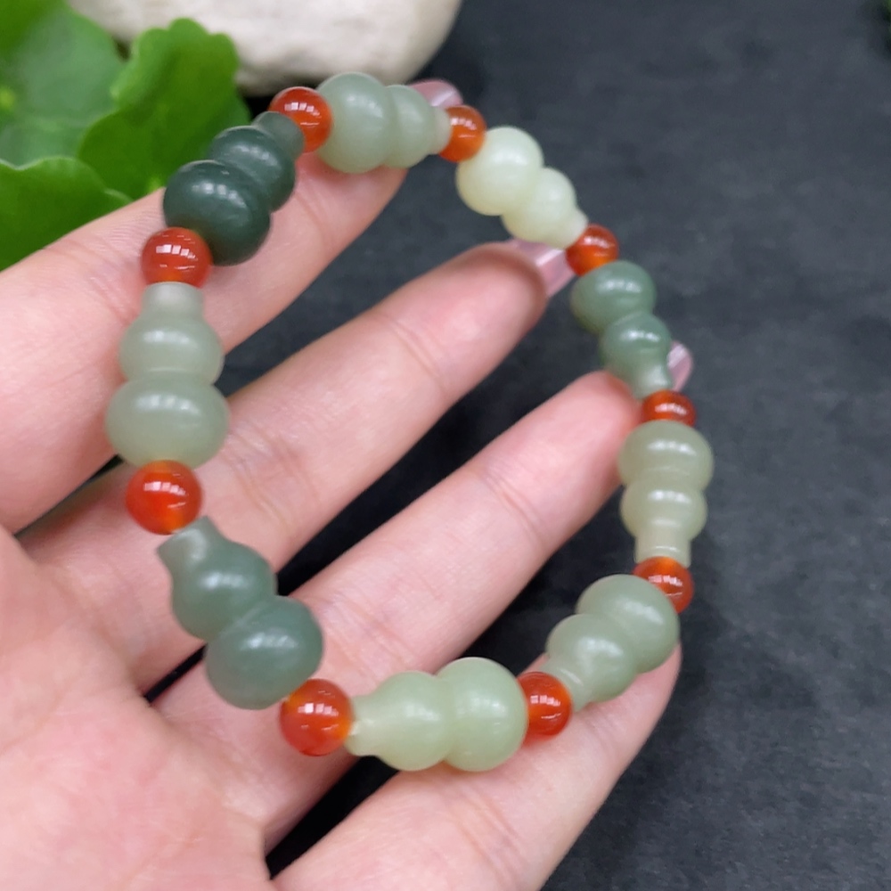 H33925393 Hetian Jade Gourd Bracelet