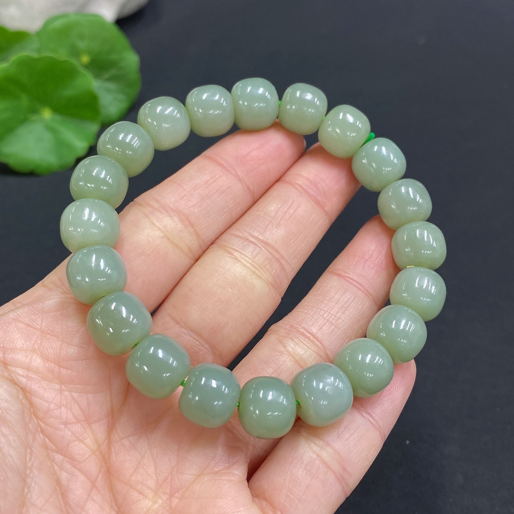 H25935082 Hetian Jade Bracelet, Approx. 9.6mm, Total Weight About 31.3g