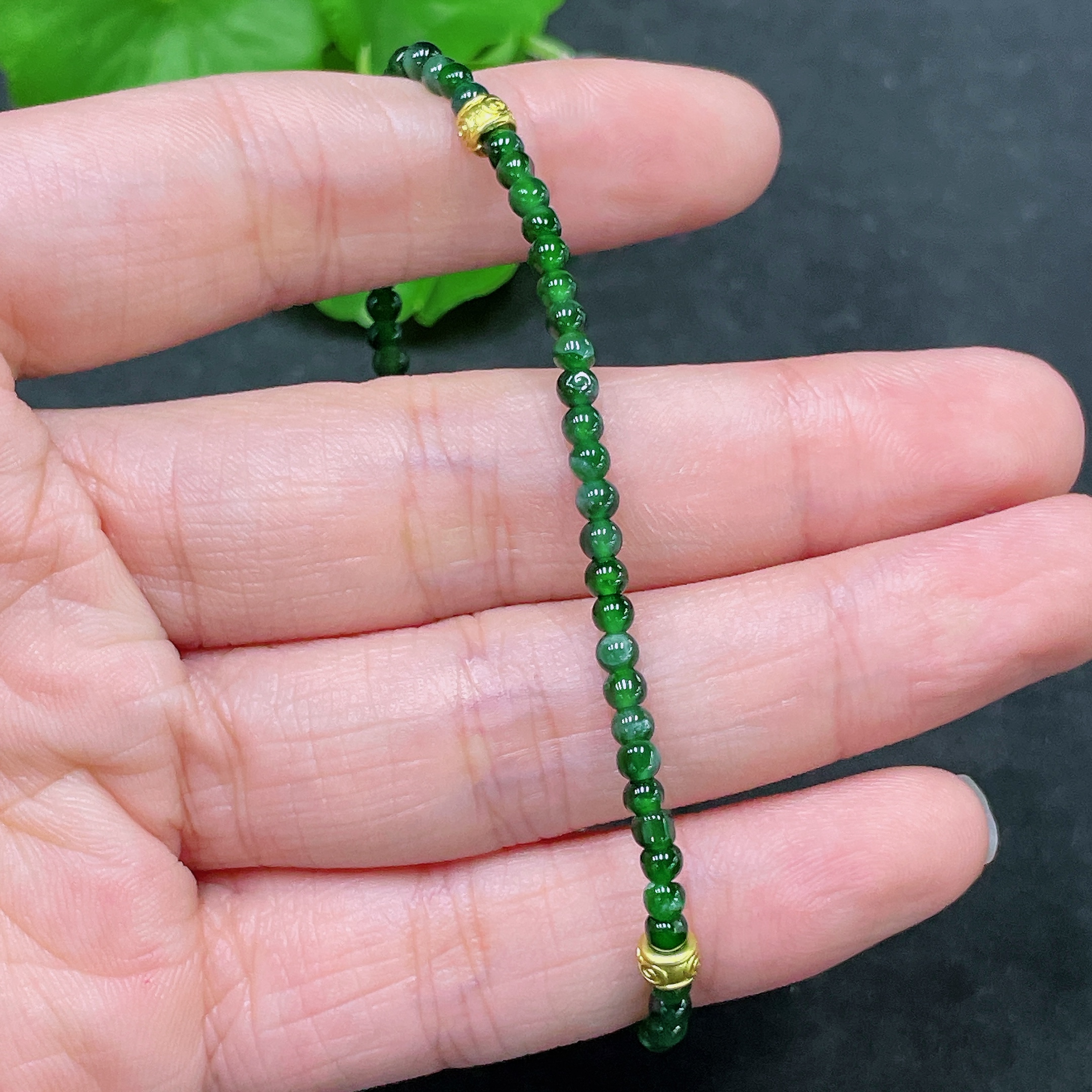 F33839513 Jadeite Bracelet Non-Gold Total Weight Approx. 3.09g Size Approx. 3mm