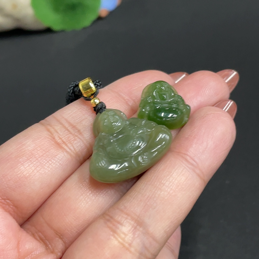 H34004003 Hetian Jade Pendant Buddha Total Weight [including rope] 11g