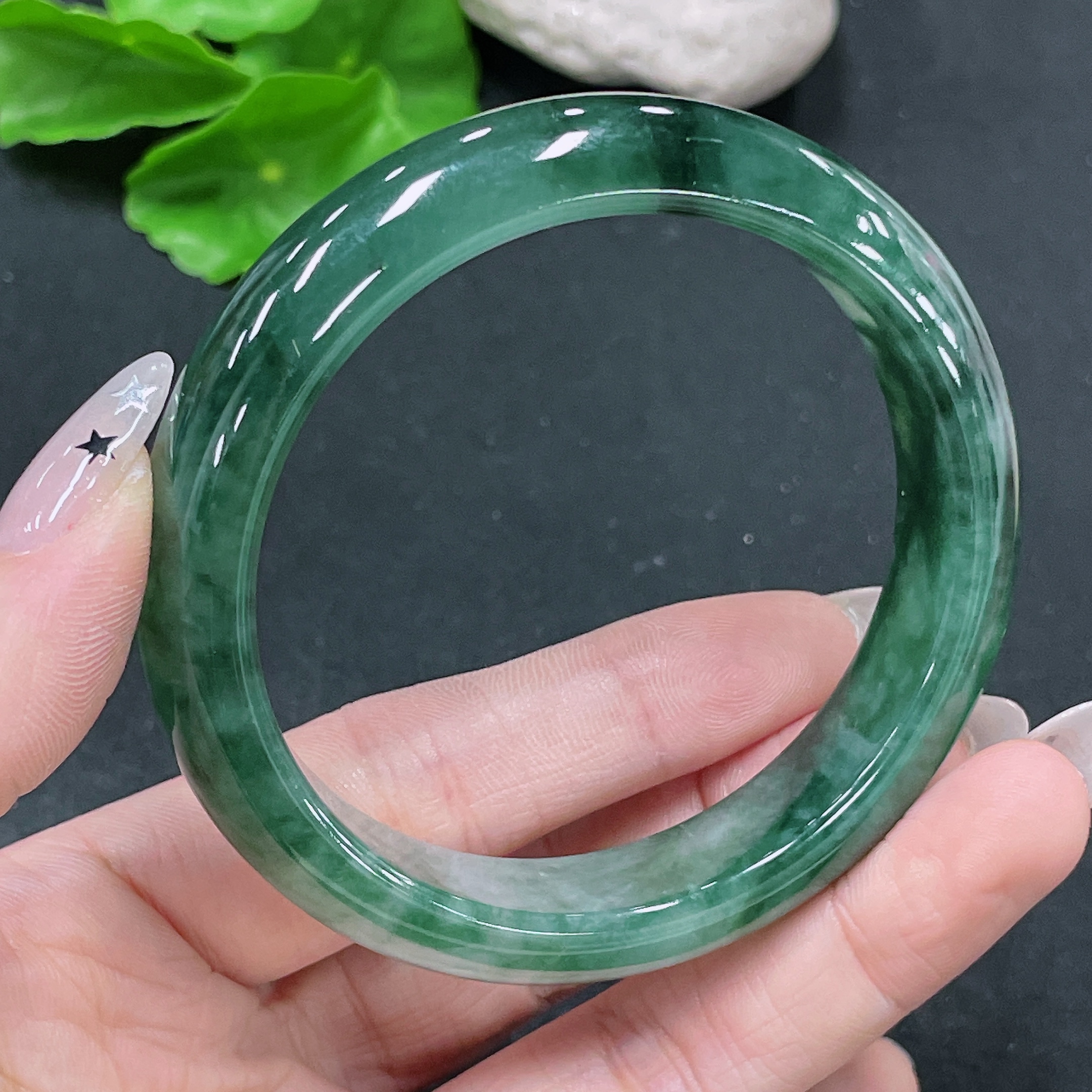 F35104526 Jadeite Round Bangle Size 57.7 Total Weight Approx. 59.13g