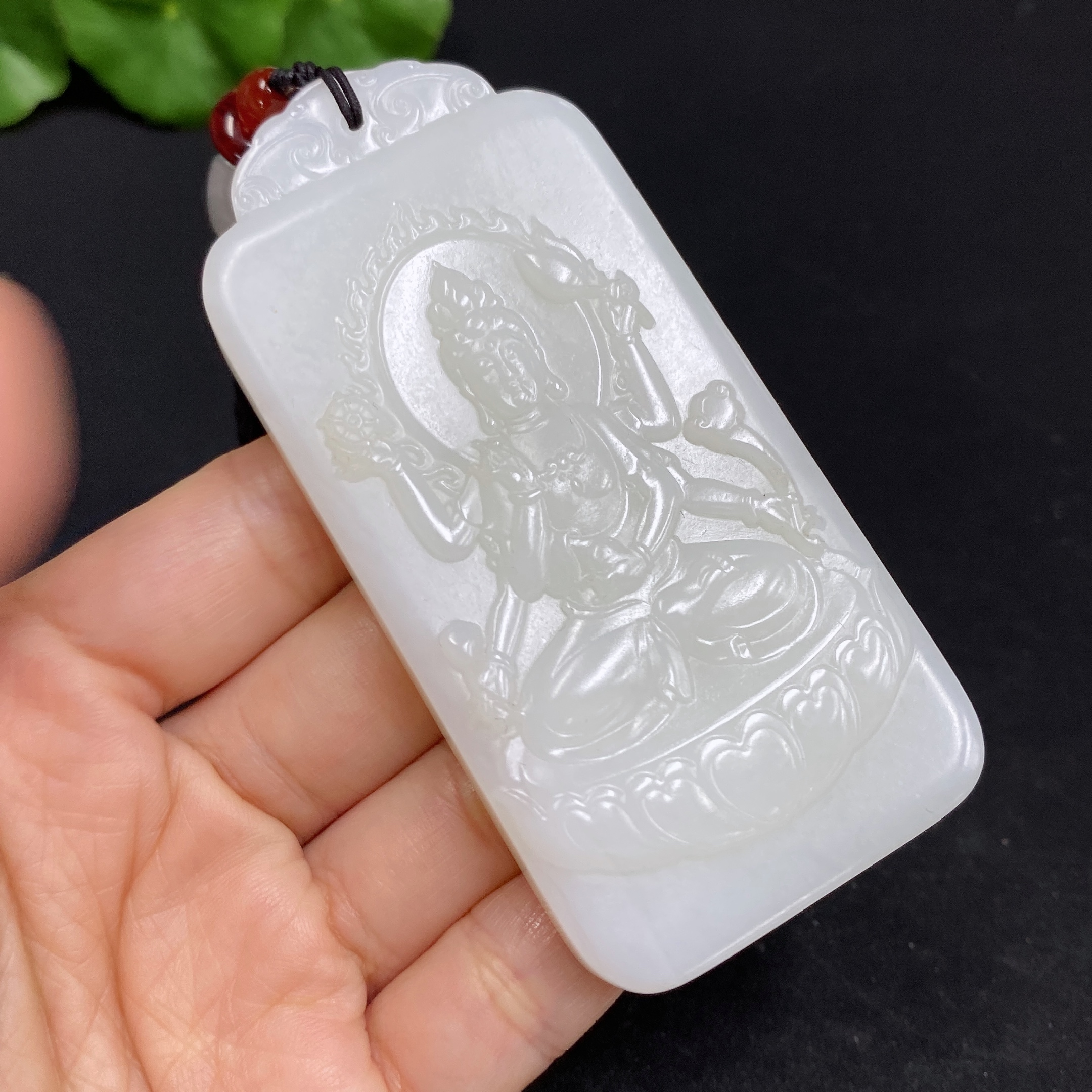 H32726816 Hetian Jade Pendant Six-armed Guanyin