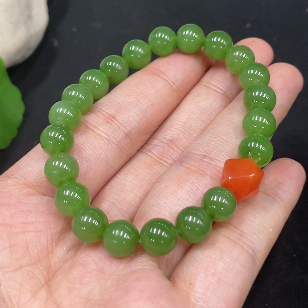 H30537513 Hetian Jade Bracelet Approx.8mm Total Weight Approx.19g Accessories Not Hetian Jade