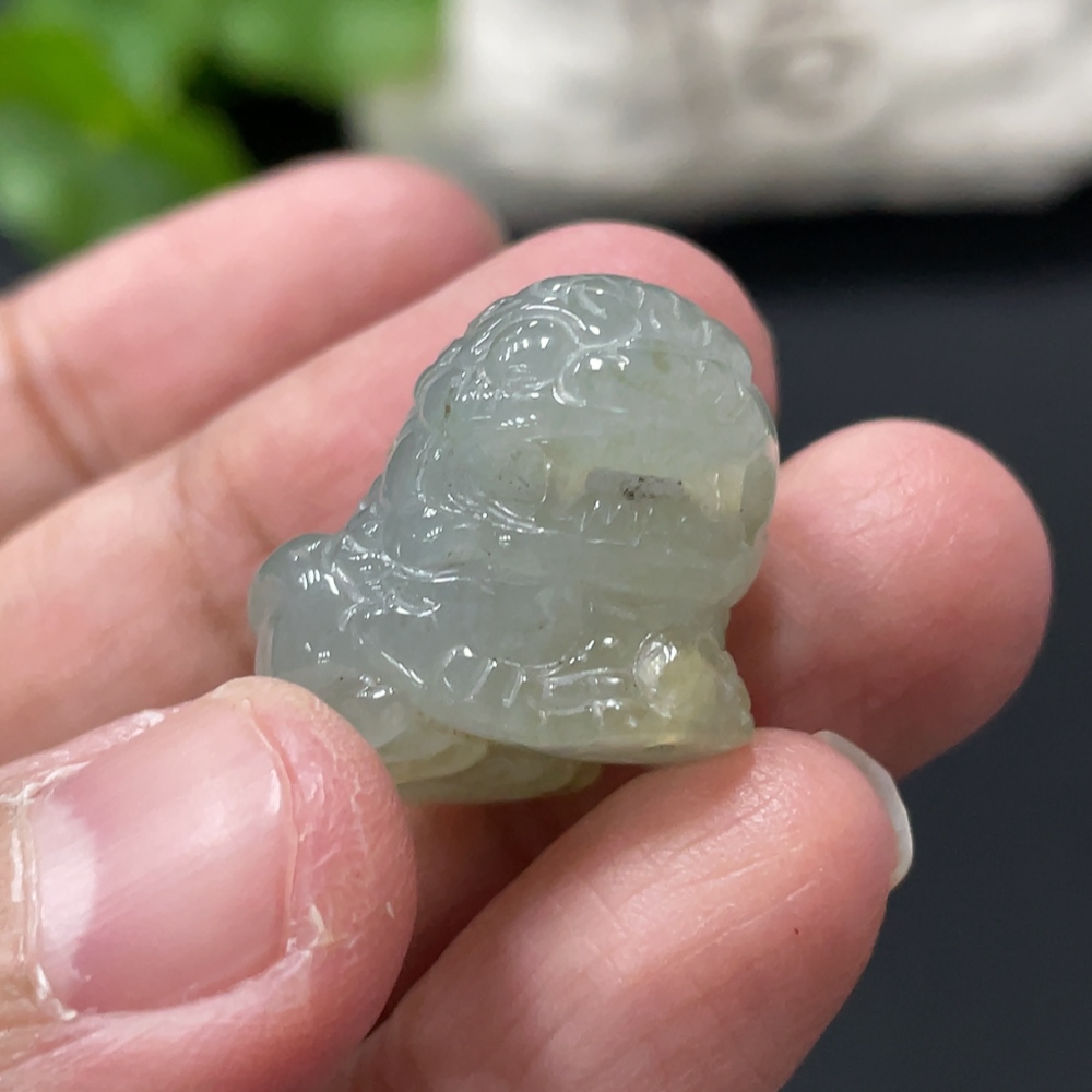 F34999770 Jadeite Stone Lion Pendant Total Weight Approx.9.25g