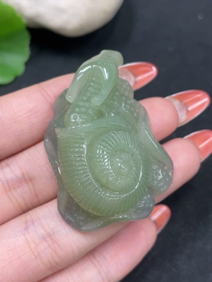 H34053203 Hetian Jade Pendant, Peaceful Life and Happy Work, Total Weight: about 25.2g