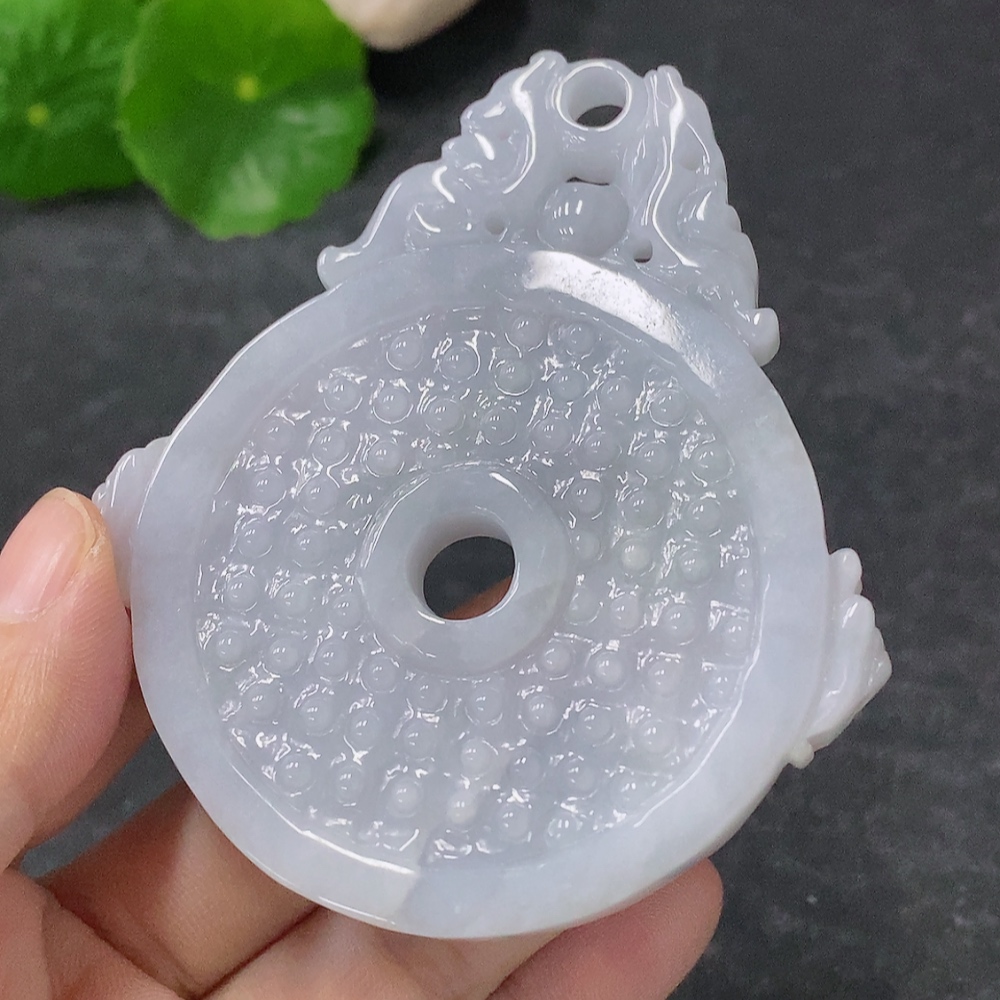 F32800339 JadeitePendant Antique Plaque Total Weight Approx. 54.39g