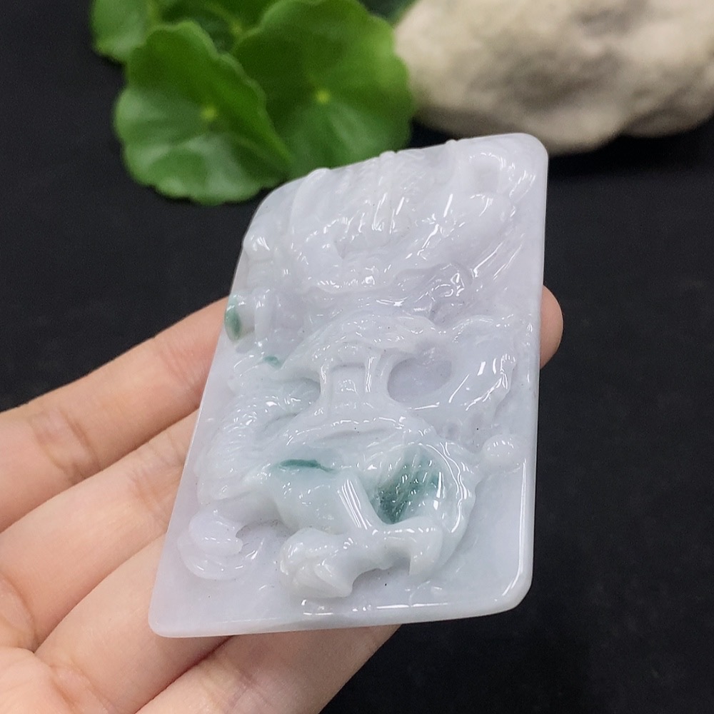 F34028851 Jadeite Dragon Pendant Total Weight Approx. 48.6g