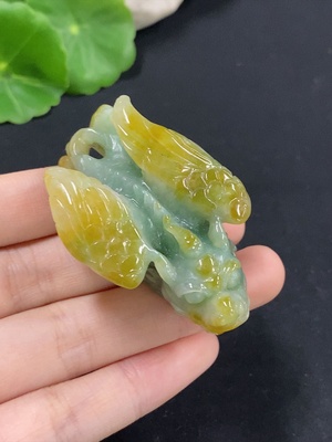 F41903126 翡翠飞天貔貅挂件 货品总重约39.74克