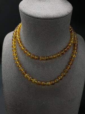 C20251541 Amber Honey Bead Necklace Total Weight Approx. 29.44g Size About 7.8mm