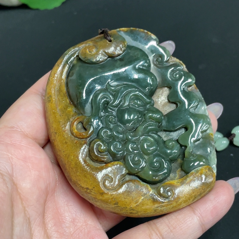 H33939667 Hetian Jade Pendant - Bodhidharma