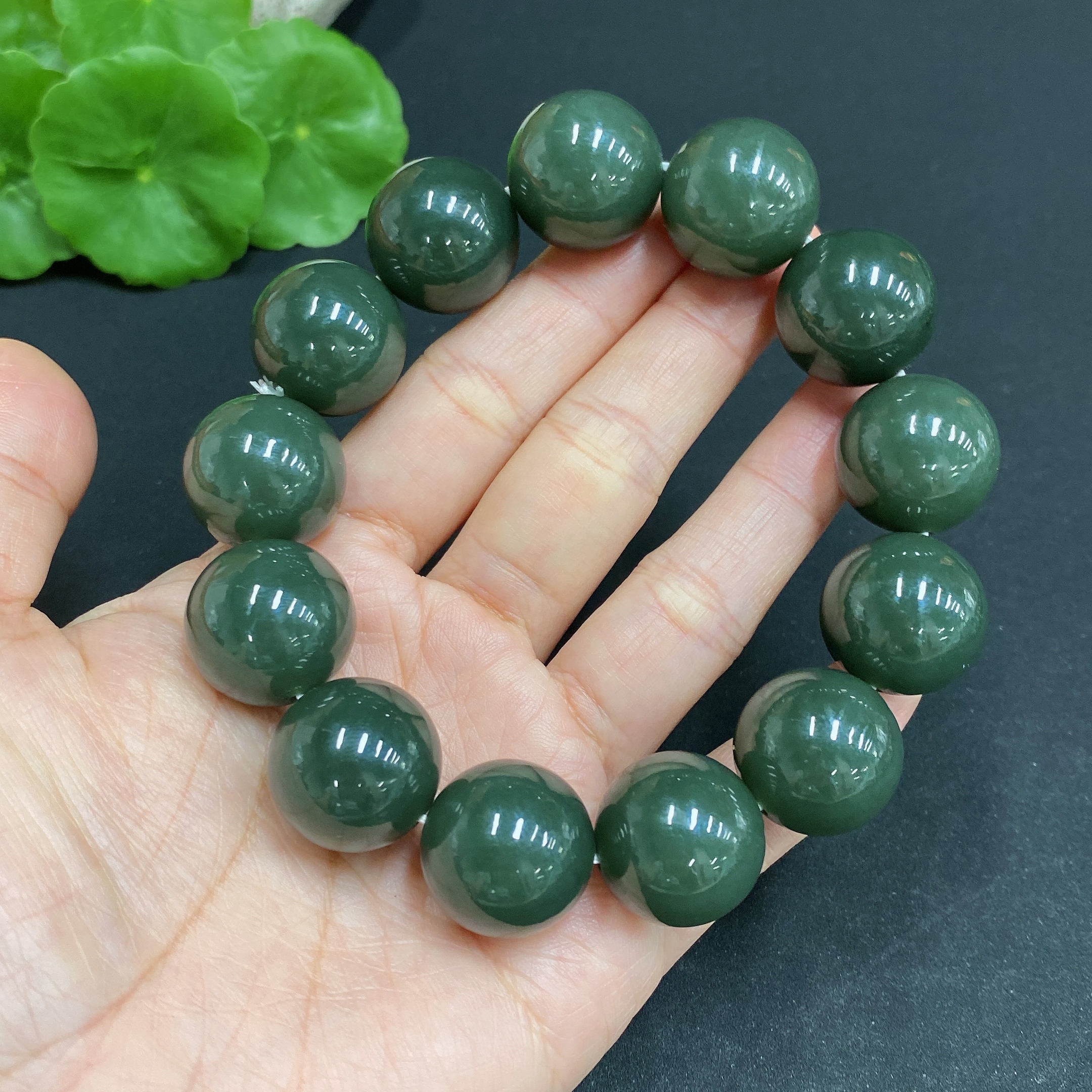 H32703033 Hetian Jade Bracelet Approx. 17.7mm Total Weight Approx. 117.1g