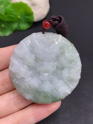 F33877755 Jadeite Nine Dragons Protecting the Master Pendant